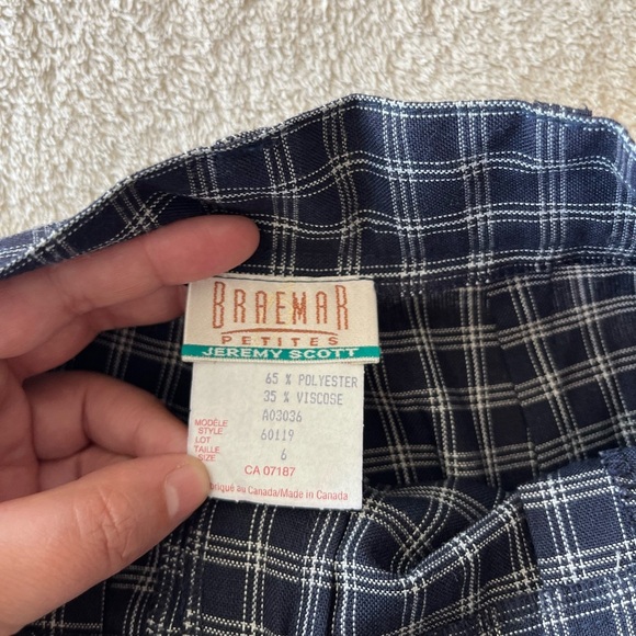 Vintage Jeremy Scott for Braemar Petites Plaid Pleated Shorts - Picture 8 of 12